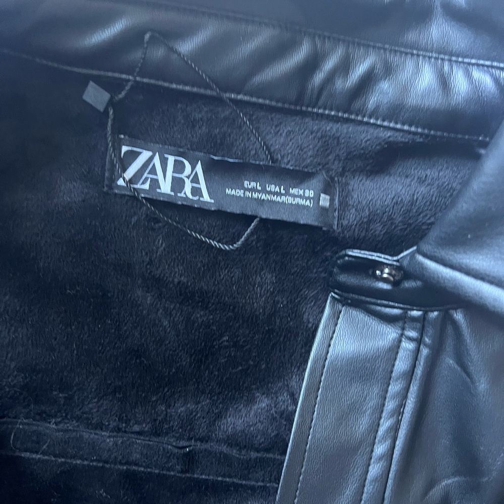 Zara Black Faux Leather Jacket